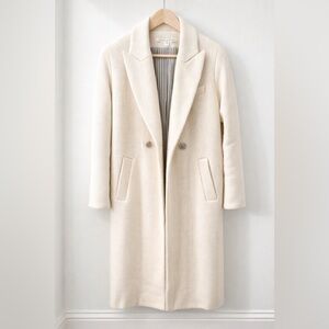 Veronica Beard Cream Wool Tweed Coat